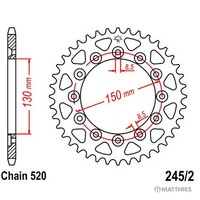 Kettenrad Teilung 520 ZäHne 40 Stahl Kettenrad Hinten JTR245.2.40