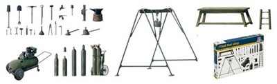 ITALERI 1/35 MODELLBAU DIORAMEN FIELD TOOL SHOP KIT STATISCHES MODELL