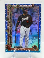 2025 Topps Holiday Blue Holo Lights Rafael Devers #H190 San Francisco Giants 