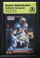BAS 1991 Pro Set Bruce Matthews #166 Beckett Auth Sticker Auto HOF ur8