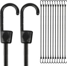 12 Pack 12 Inch Bungee Cords with Hooks Heavy Duty Elastic Straps