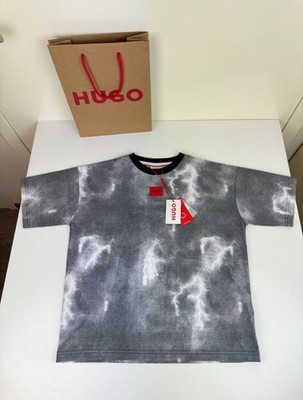 HUGO BOSS NwT Kid Boys 8Y Cotton T-shirt Thunder Logo Print Gray