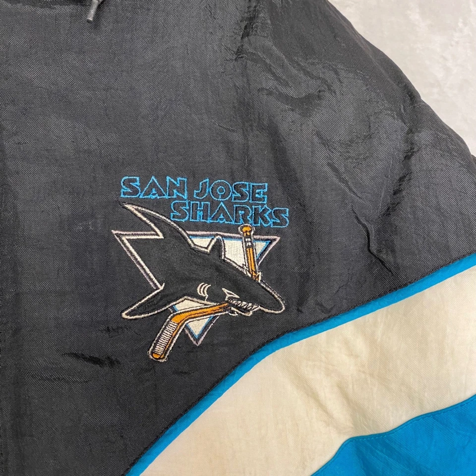 Chaqueta Anorak de Colección San Jose Sharks para Hombres L Negra Teal Blanca NHL Hockey Foto 4 de 4