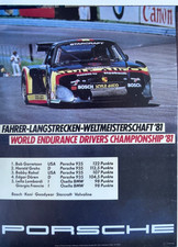 Porsche Factory Poster World Endurance Champion 1981 Porsche Factory Poster World Endurance Champion 1981