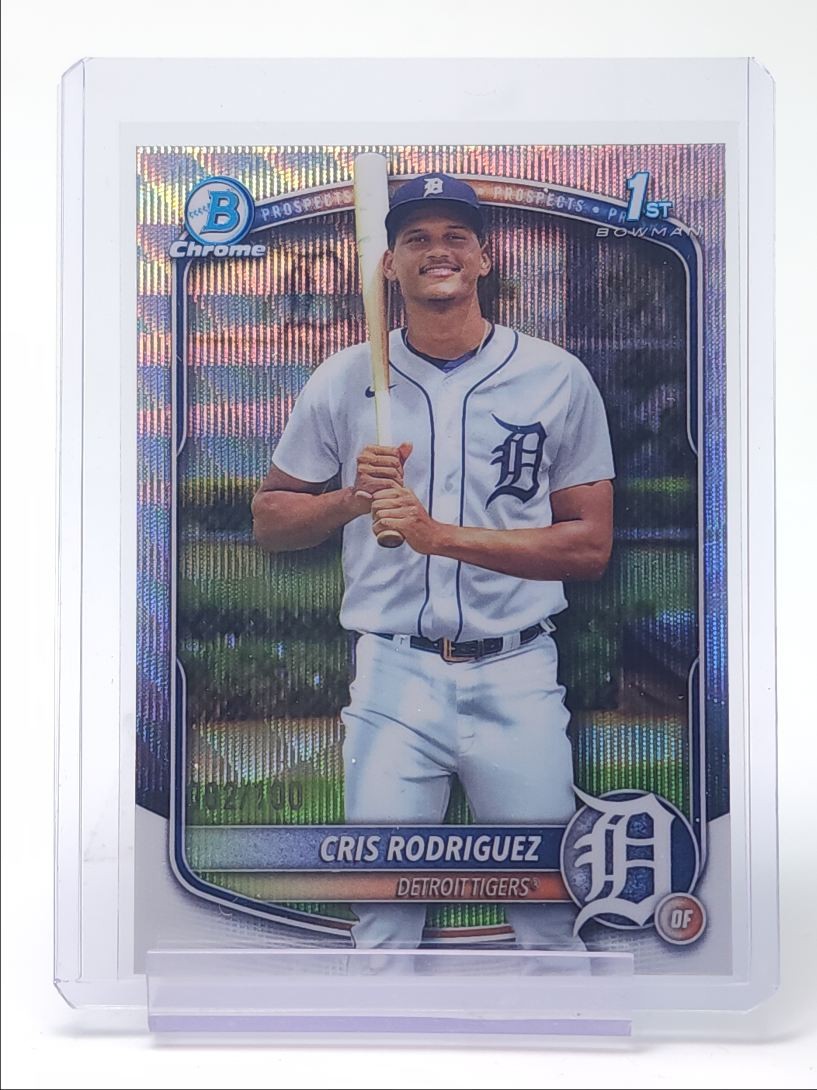 CRIS RODRIGUEZ 2025 BOWMAN CHROME 1ST WAVE REFRACTOR TIGERS /100 Q4060