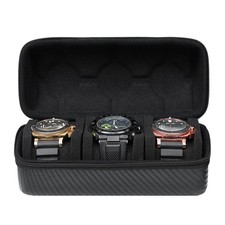 Watch Travel Case,3 Slots Watch Storage Box for Men,Hard Watch Organizer With...