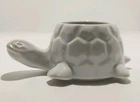 Vtg McCoy Floraline 484 White Pearlescent Turtle Planter Uncommon 5.5-inch Size