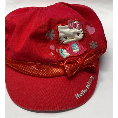 Hello Kitty Sanrio Red Girls Cap Bow Hat 2012 Pre Owned