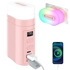 Portable Bedside Table Lamp, Dimmable Night Light with 8 RGB Colors  3 Brigh...