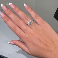 1.50 Carat Each Lab Grown Diamond Two Stone Ring For Women - Certified 14k Gold