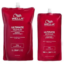Wella Ultimate Repair Shampoo 33.8 oz  Conditioner 16.9 oz Refill Duo