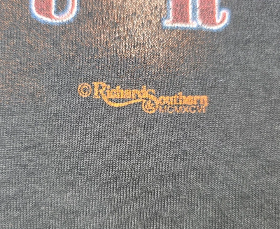 Винтажная футболка 1989 Mark Chestnutt The Wings Tour. Выцветший черный, напряженный поношенный - Изображение 2 из 4