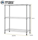MZG 750 lbs 3 Tier Shelf Metal Wire Shelving Units Rack Shelves Steel Organizer