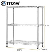 MZG 750 lbs 3 Tier Shelf Metal Wire Shelving Units Rack Shelves Steel Organizer