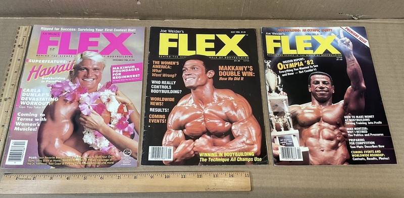Vintage Joe Weiders FLEX Magazine Lot 1983 Bodybuilding Physical Physique