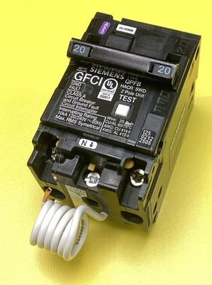 Circuit Breaker Siemens Q220GF QF220 20 Amp 2 Pole Self Test GFCI