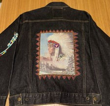 Jean Jacket Hand Made, Native American Inspired