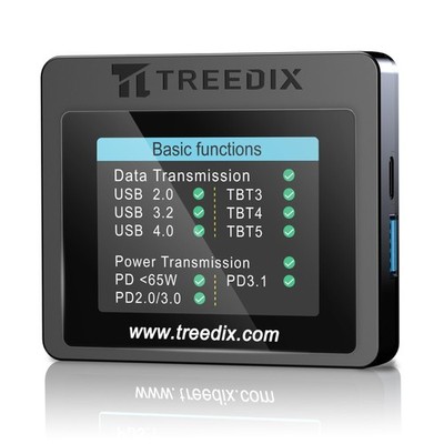 Treedix USB Kabeltester 2,4 Zoll Farbdisplay USB C Kabeltester USB Tester