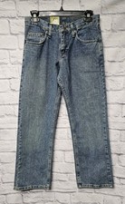 NWT LEE BOYS 14 REG RELAXED STRAIGHT LEG WORN LOOK ADJUSTABLE WAIST BLUE JEANS