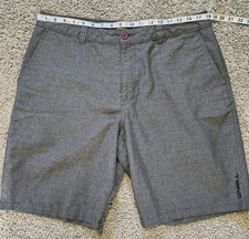 Men's O  Neill Chino Walk Shorts Casual Flat Front Gray Plaid