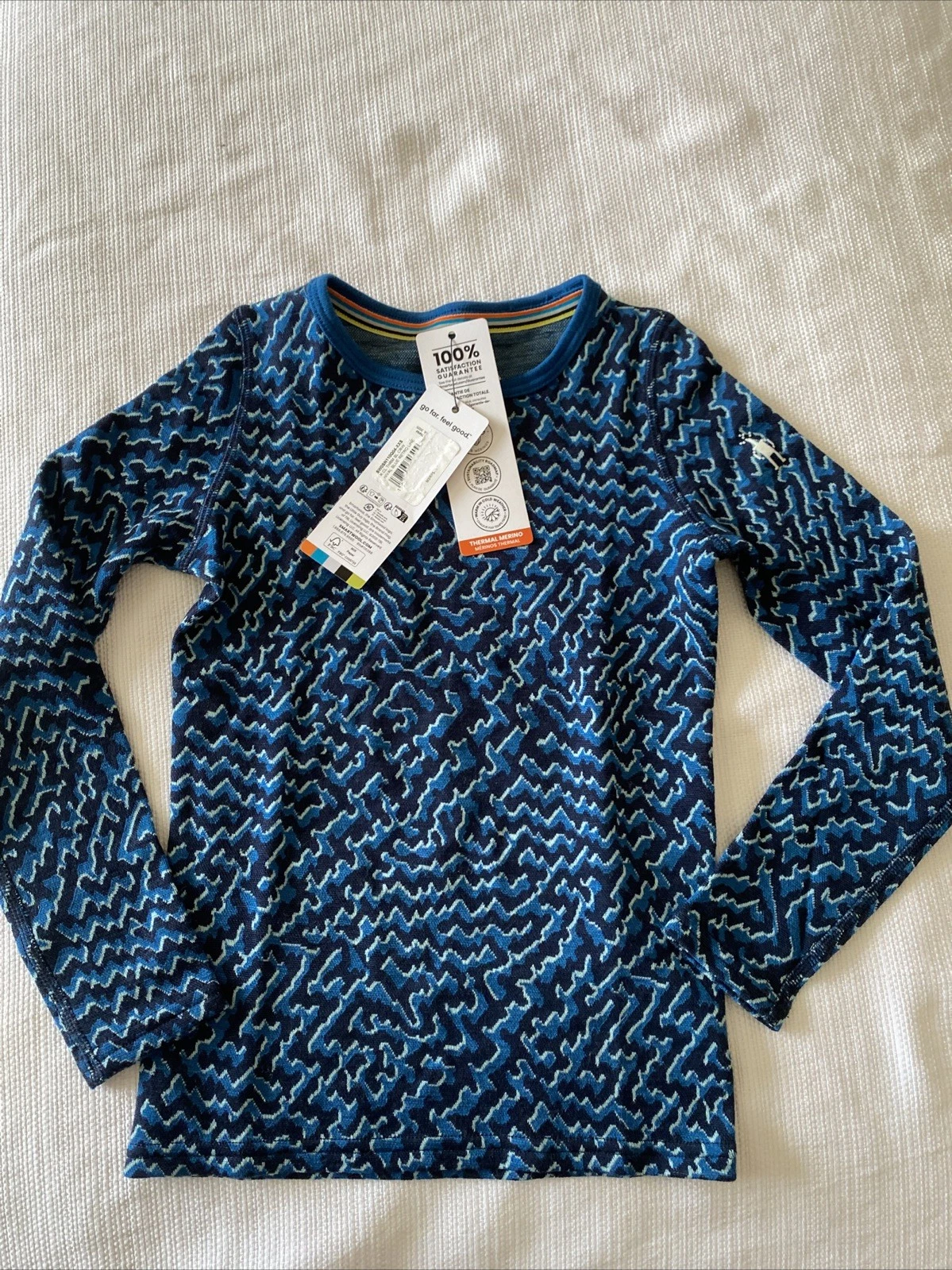 Smartwool® Kids' Classic Thermal Merino Base Layer Crew XXS Nival Blue Retro
