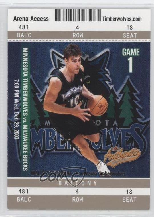 2003-04 Fleer Authentix Balcony 43/250 Wally Szczerbiak #92 0a1