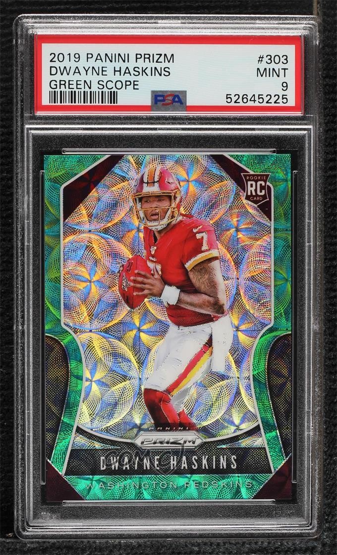 2019 Panini Prizm Rookies Green Scope 71/75 Dwayne Haskins #303 PSA 9 MINT 0l8
