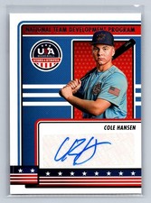 Cole Hansen 2023 Panini USA Baseball National Team  Autograph Oklahoma Sooners