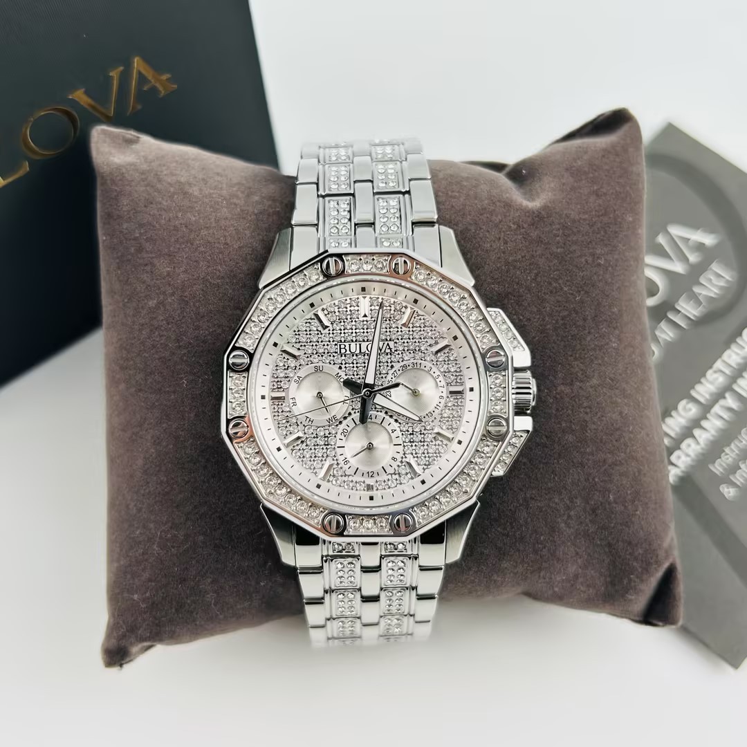 Bulova Octava Crystal 96C134 Silver Stainless Steel Quartz Men