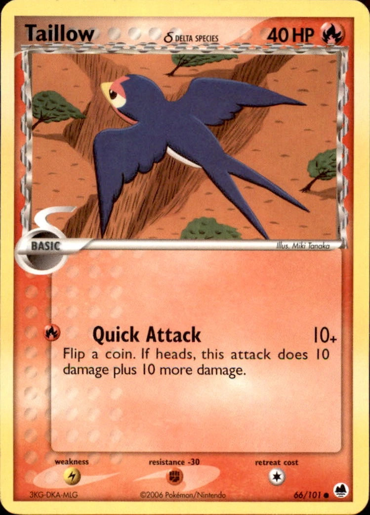 Taillow 66/101 EX Dragon Frontiers Common LP Pokemon TCG