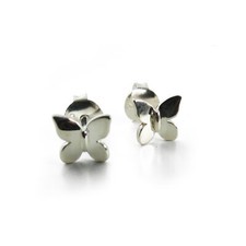 Sterling Silver Stud Earrings - Butterfly 6x6mm