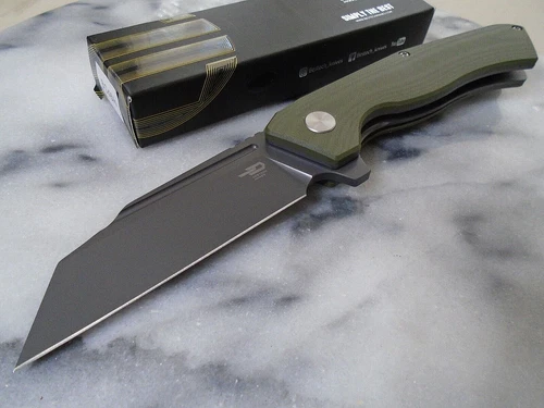 Bestech Rockface Ball Bearing Pivot Pocket Knife D2 Steel Folder OD G10 BG46H