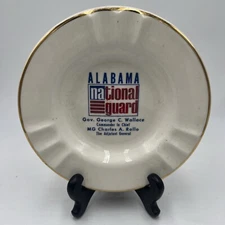 Vtg. Collectible Ashtray. Alabama National Guard 6” Ashtray. Ceramic