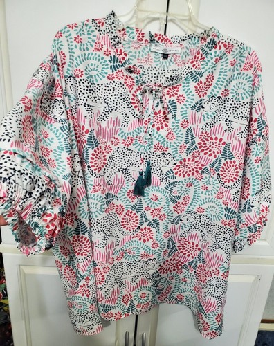 Michelle Mcdowell Grace Top Blouse Leopard Lounge Navy Size XX-Large XXL F-25 - Picture 4 of 17