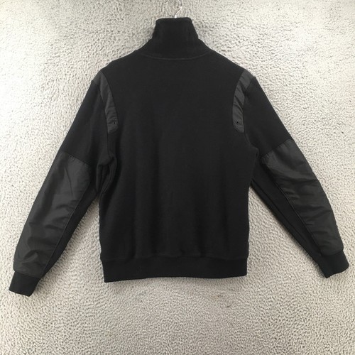 Calvin Klein Sweatshirt Mens Medium Solid Black Mock Neck Long Sleeves Pullover - Picture 8 of 15