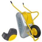 Matrix Schubkarre Profi 100l 250kg PU-Rad Bauschubkarre gelb mit Bodenblech