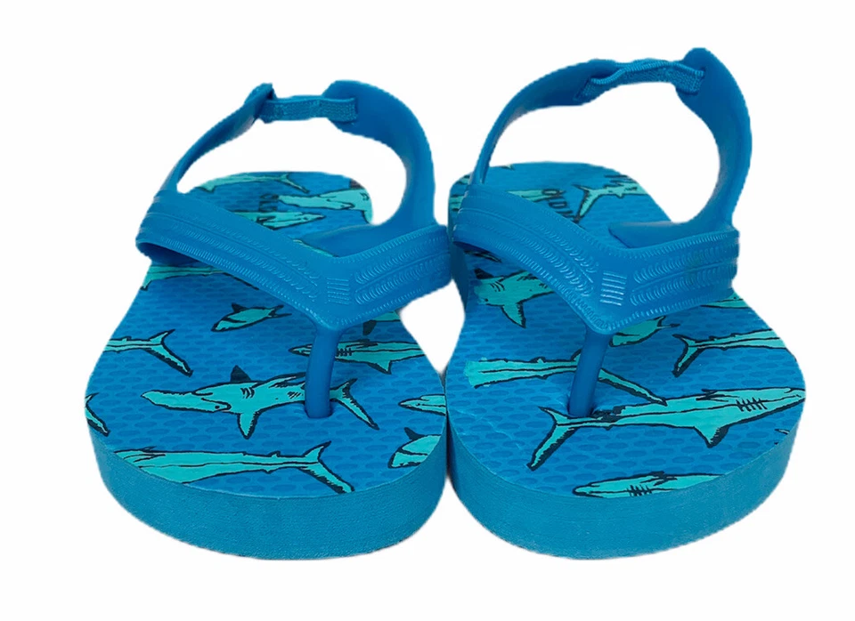 Sandalias chanclas de playa tiburón azul marino antiguo niño niño con correa trasera talla 5 Foto 2 de 4
