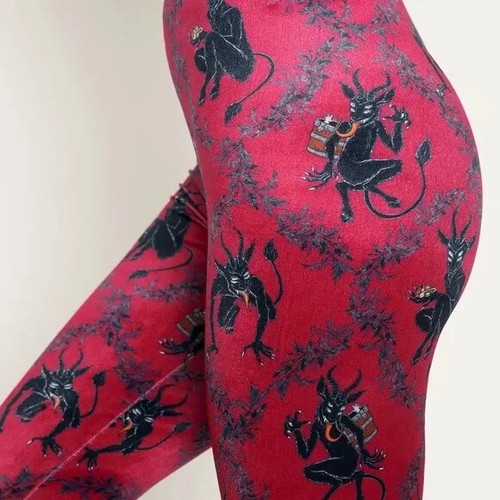 BlackMilk Merry Krampus Hw Velvet Leggings Christmas Holiday Horror Size Small S - Picture 2 of 8
