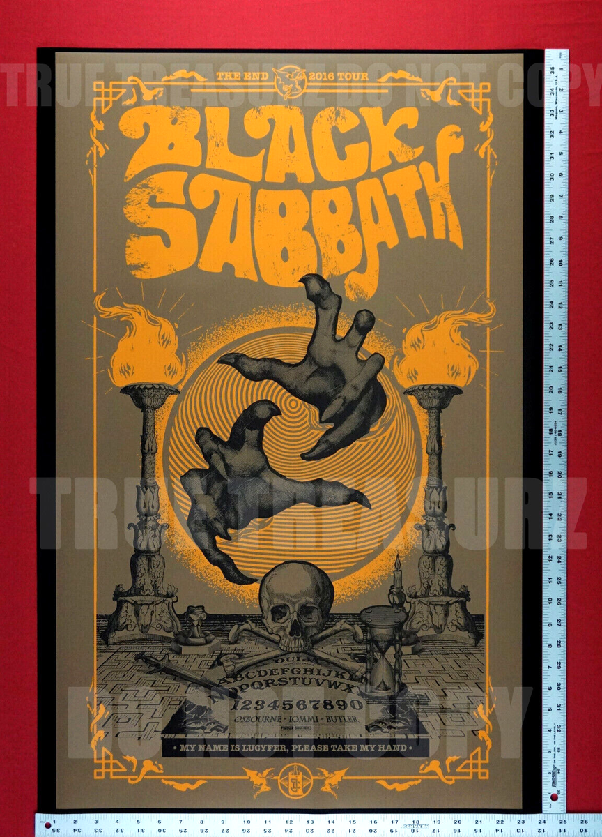 Black Sabbath The End ツアー シルクスクリーン ポスター Black Sabbath The End 2016 Lucyfer Ozzy Music Concert Poster