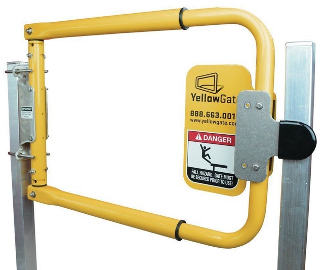 Yellow Gate Universal Aluminum Ladder Safety Swing Gate Adjustable 16