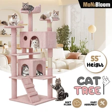 Cat Tree Cat Tower 55" Height Scratching Cost Kitten Condo House Bed Furniture