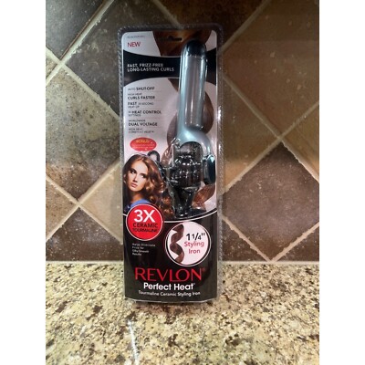 Revlon Perfect Heat 1 1/4'' Tourmaline Ceramic Styling Curling Iron RVIR1081C