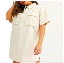 ASOS Design Womens Denim Shirt Dress Size 14 IVORY