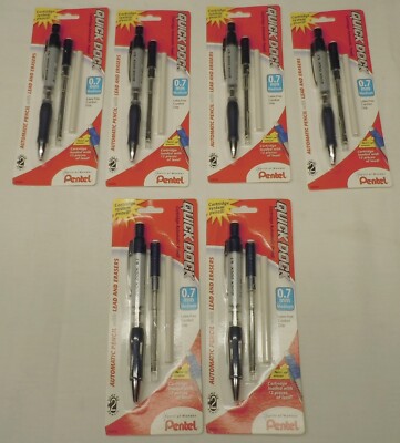 6 Pentel Quick Dock Cartridge Mechanical Pencil 0.7mm QD7ELE3BP 23416