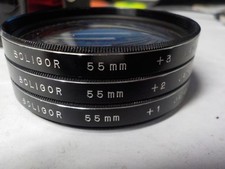 SOLIGOR 55mm Close-Up Filter Set 1 2 3 with Original Case for 3 JAPAN