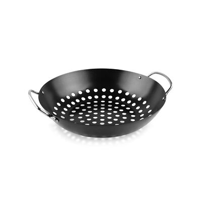Mydracas Round Grill Wok with Handle for Big Green Egg Veggie Basket BBQ Acce...