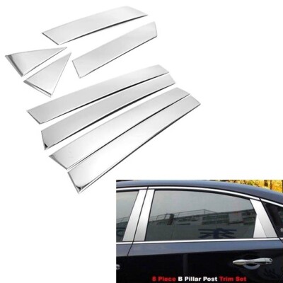 For 2013-2018 Nissan Altima Stainless Steel Chrome Window Pillar Post Trims 8PCS