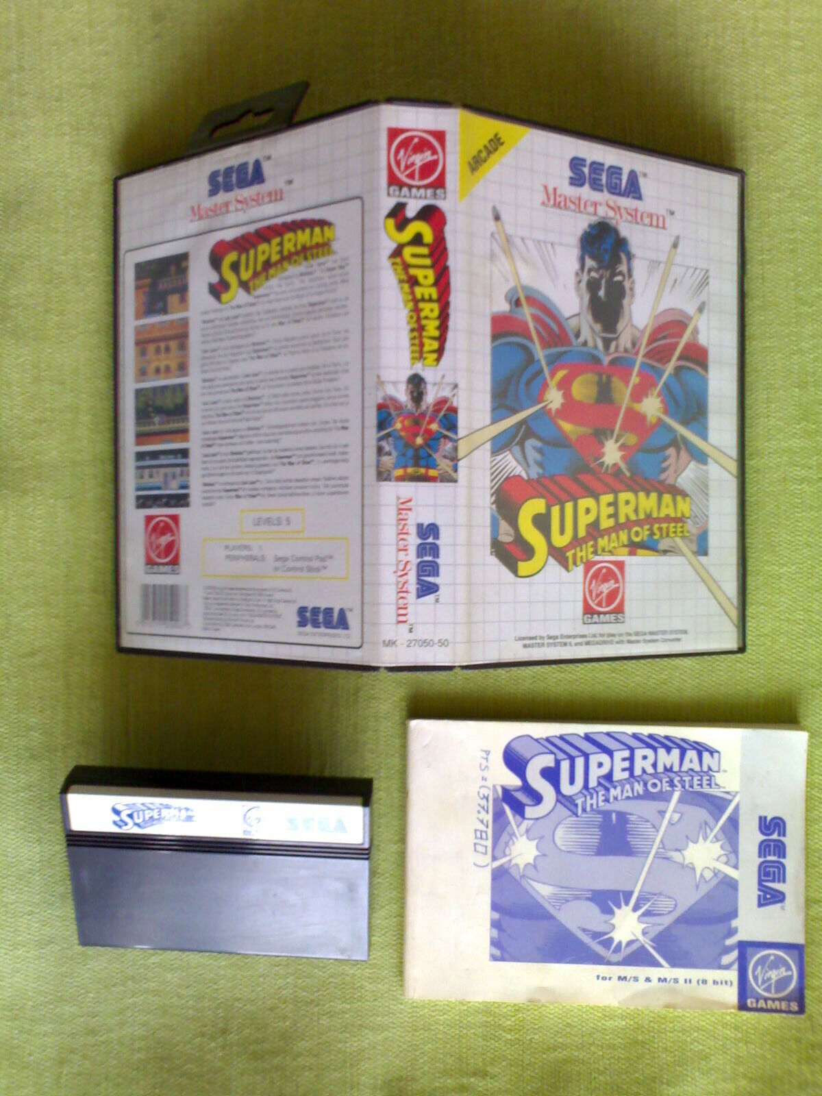 Videojuegos SUPERMAN EL HOMBRE DE ACERO + CAPITÁN PLATA Sega Master System SMS MS