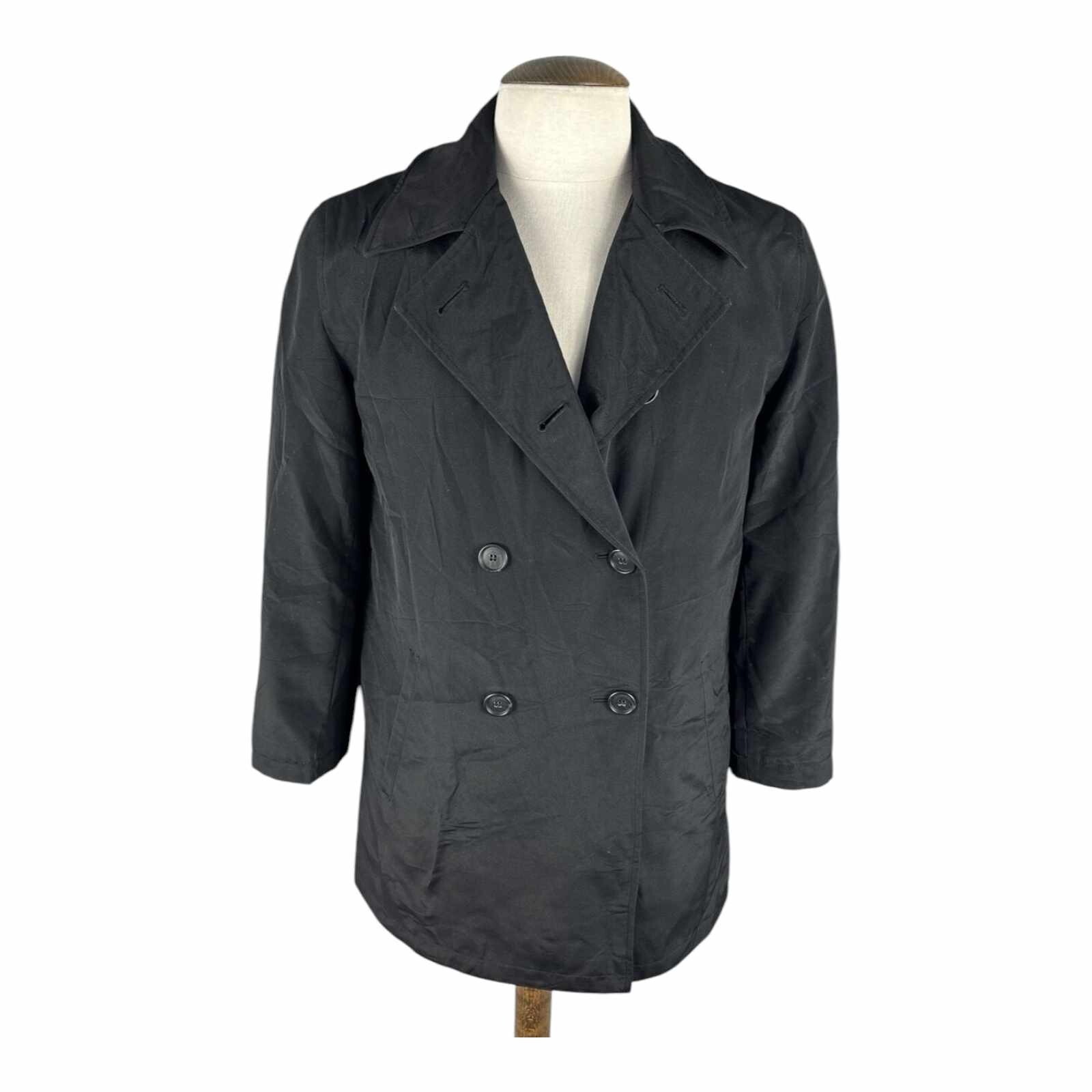 Calvin Klein Womens Black Water Resistant Double Breasted Jacket Coat UK10