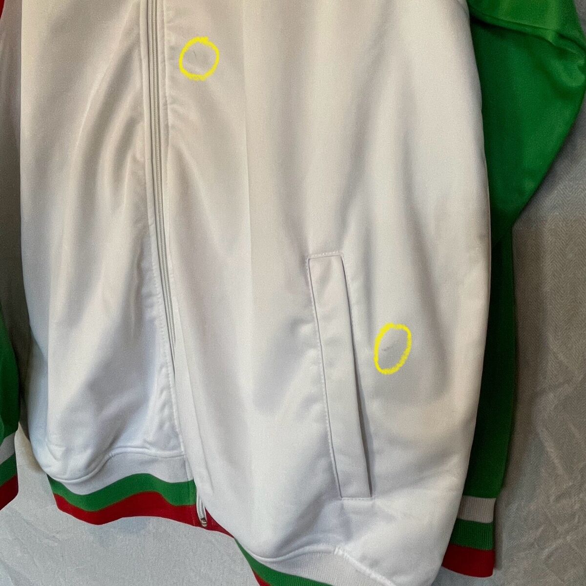 COOGI Vtg Rare Bomber Track Jacket Green White Embroidered COOGI Vtg Rare Bomber Track Jacket Green White Embroidered